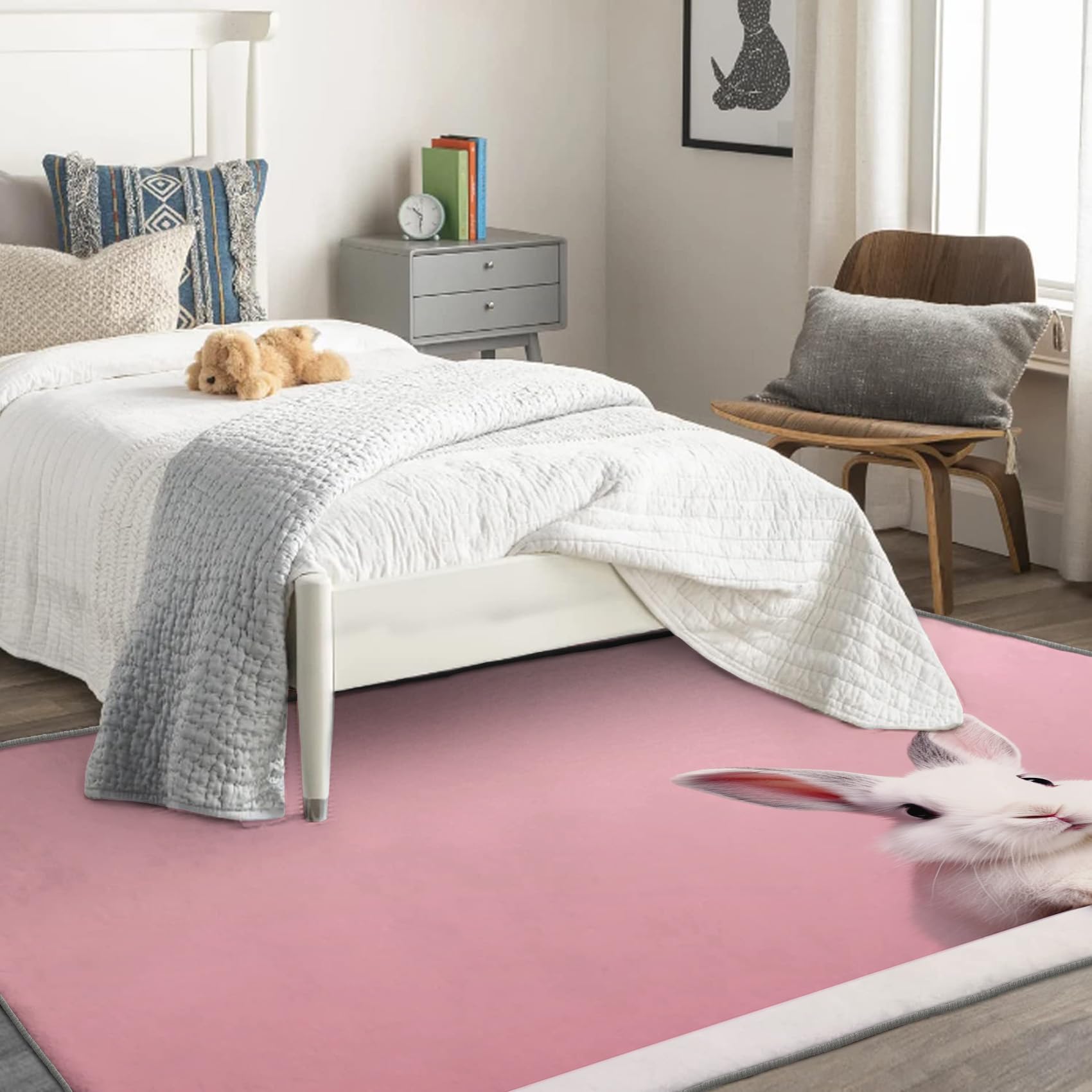 Amazon.com: Bunny Rug & Home Decor - 3x5 Rug, Kawaii Rabbit